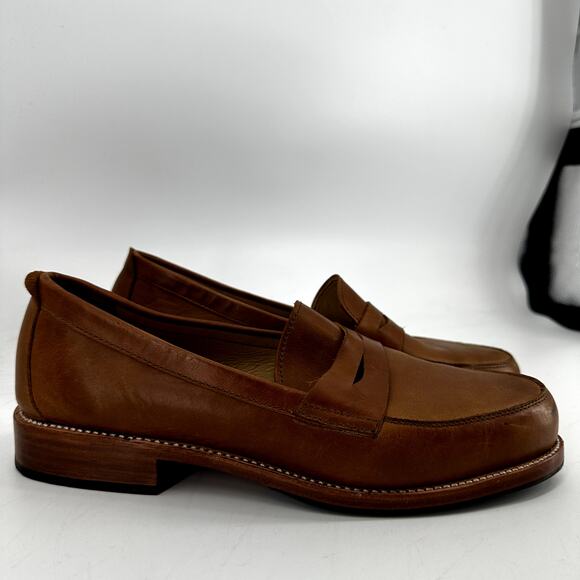 Adelante The Luca Penny Loafers Full-Grain Leather Slip On Caramel Brown 9B main image 5